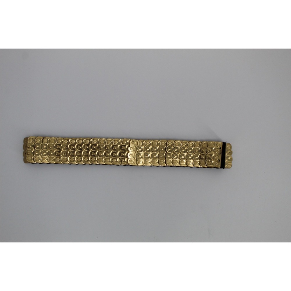 Vintage Gold slinky Scale Stretch Belt Retro 1970s 1980s Disco Size Large EXC